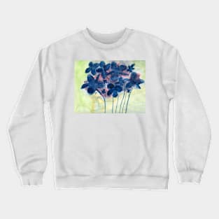 Blue Flowers Watercolor Painting Crewneck Sweatshirt